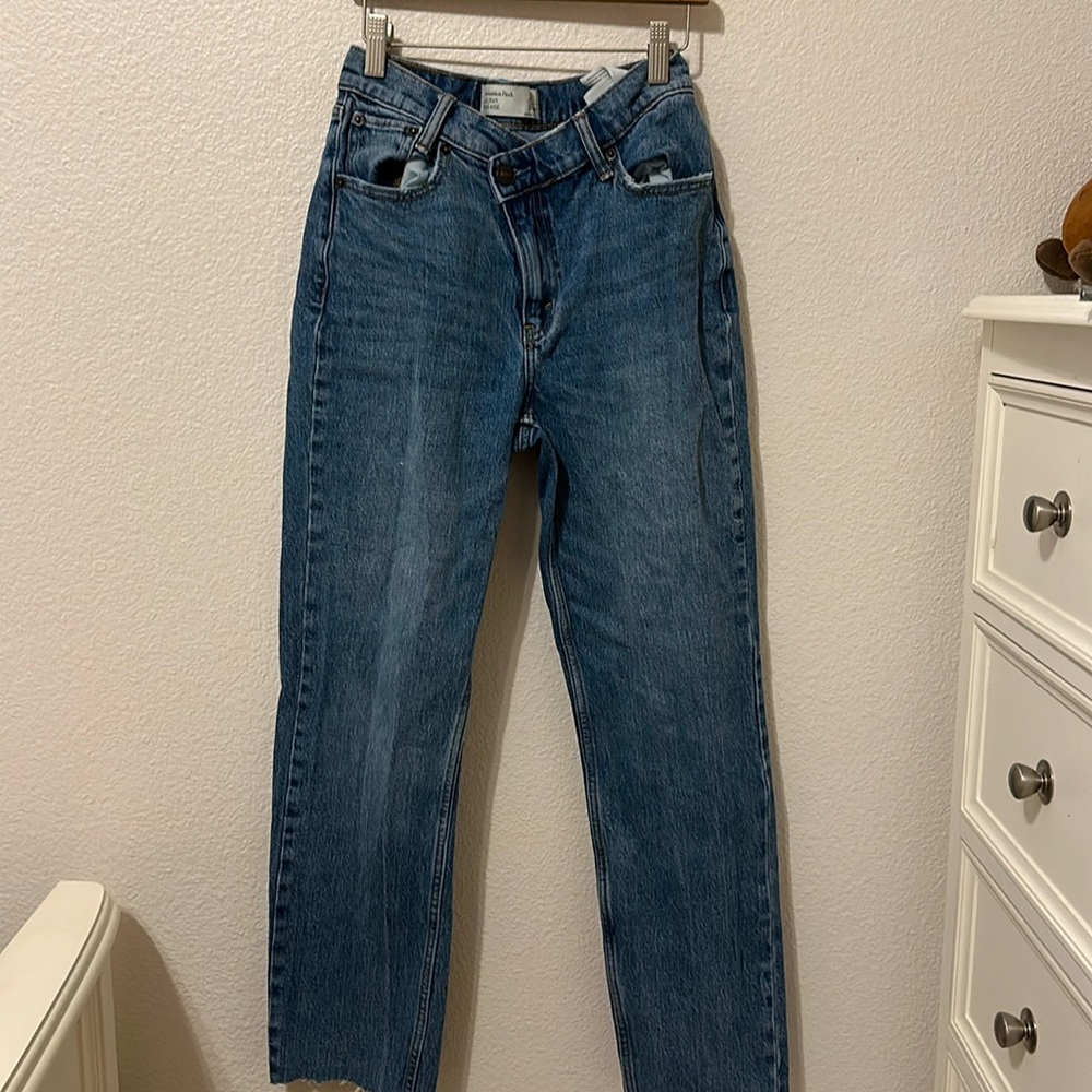 Abercrombie dad jeans straight leg high rise
